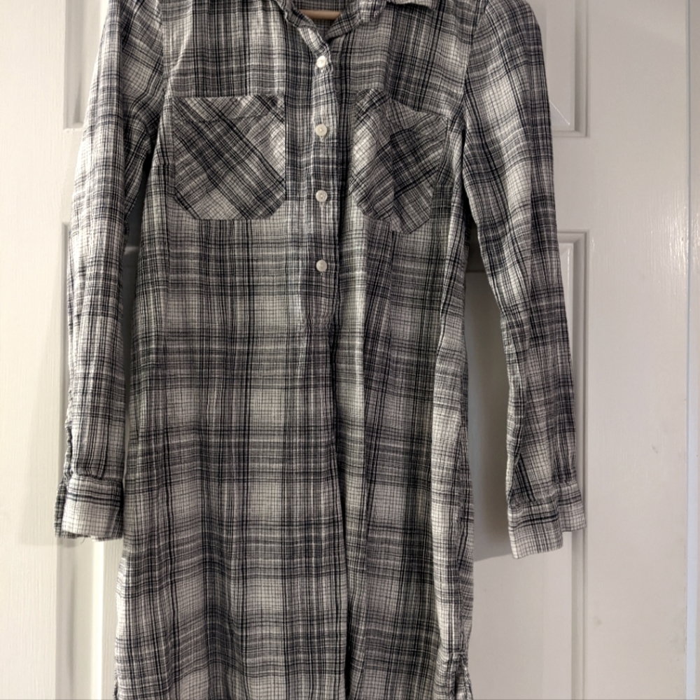 Old Navy Plaid Cotton Shirt Dress